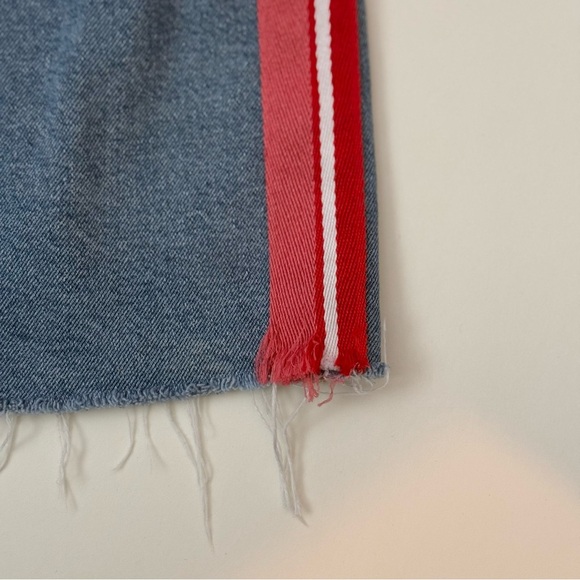 Zara Authentic Denim by TRF Skirt Small Red White Stripes Detail - Picture 3 of 8